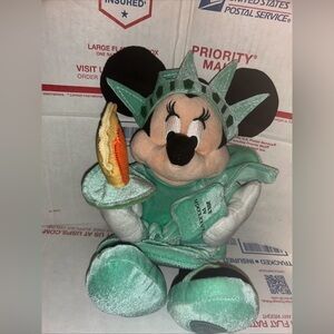 Disney Store New York Minnie Mouse Statue of Liberty 12” Plush Soft Toy July 4th
